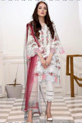 03-Piece Lawn Suit With Organza Dupatta | Ready To Wear