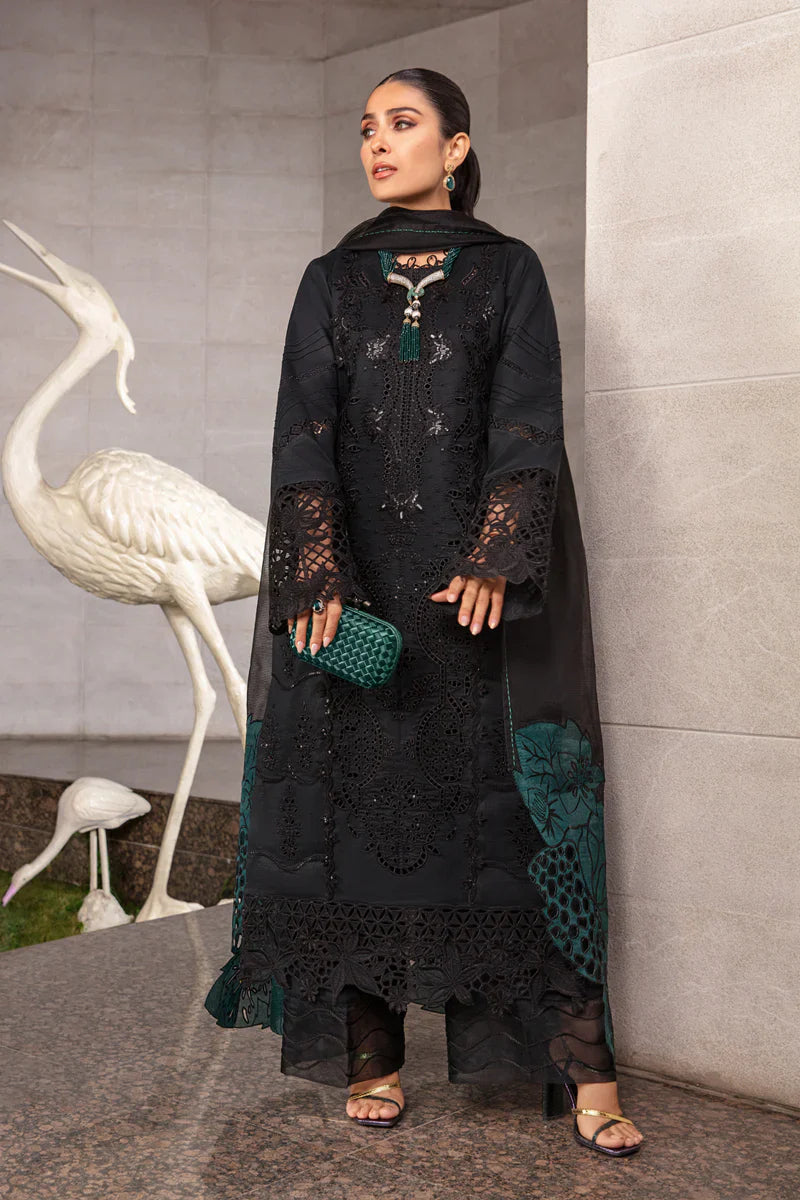 Midnight Emerald - Luxury Cotton Suit With Embroidery | Ready To Wear