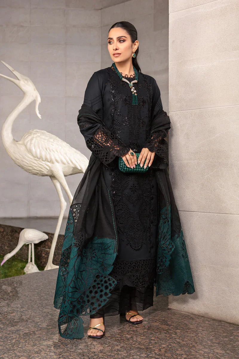 Midnight Emerald - Luxury Cotton Suit With Embroidery | Ready To Wear