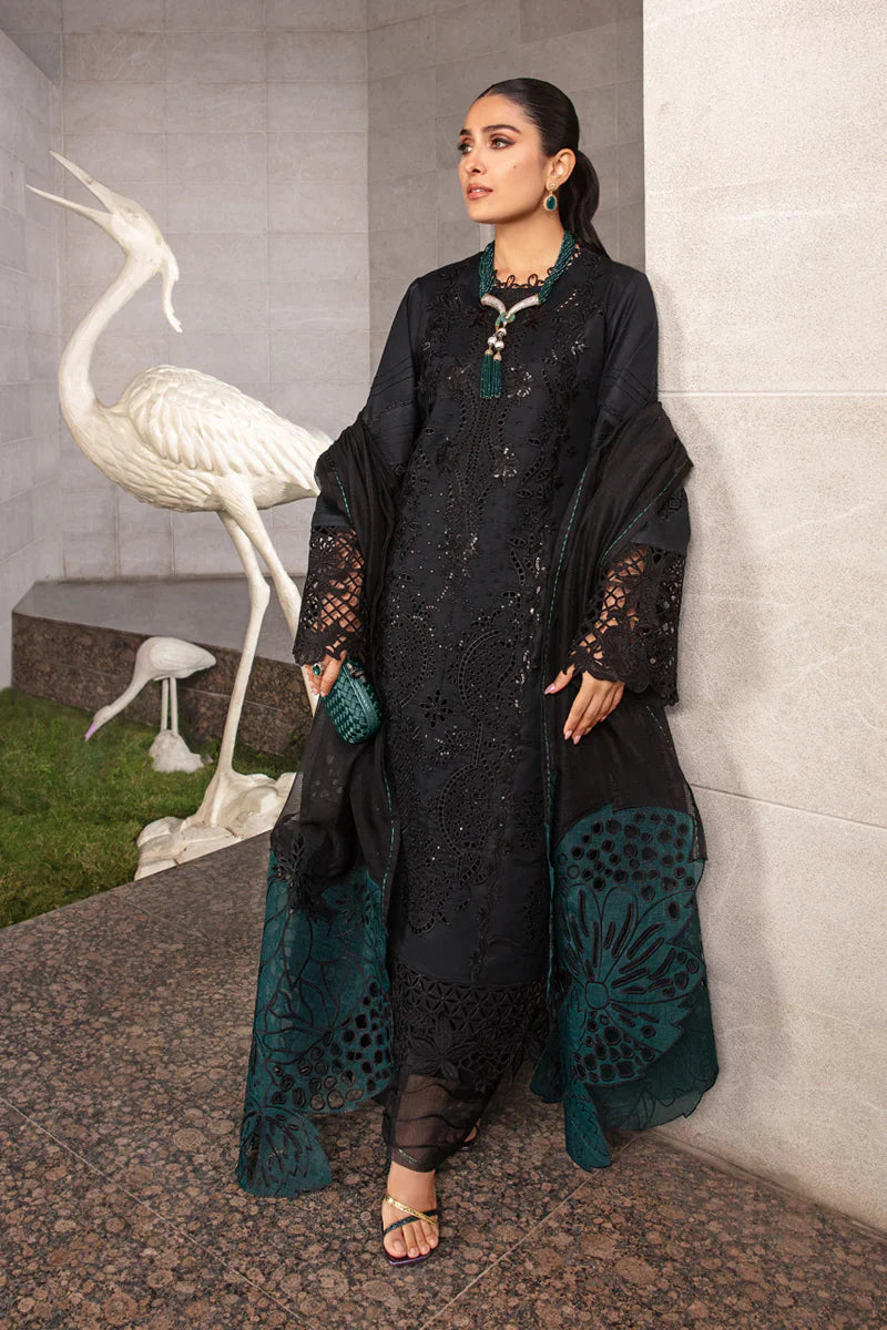Midnight Emerald - Luxury Cotton Suit With Embroidery | Ready To Wear