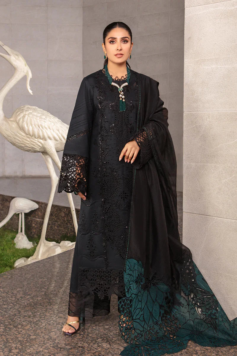 Midnight Emerald - Luxury Cotton Suit With Embroidery | Ready To Wear
