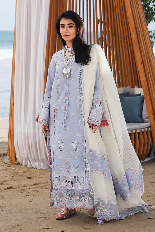 03-Piece Embroidered Lawn Suit With Chiffon Dupatta | Ready To Wear