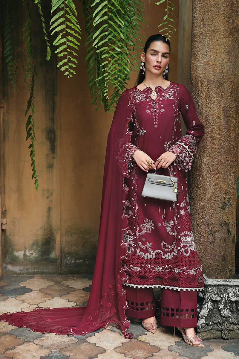 Qalamkar Qline 3 Piece Lawn Suit With Chiffon Dupatta | Ready To Wear