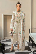 03-Piece Embroidered Lawn Suit With Organza Dupatta | Ready To Wear