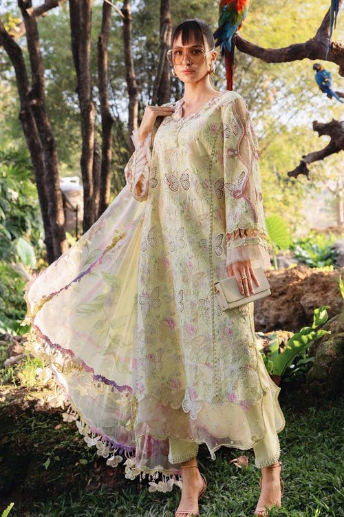03-Piece Embroidered Lawn Suit With Chiffon Dupatta | Ready To Wear