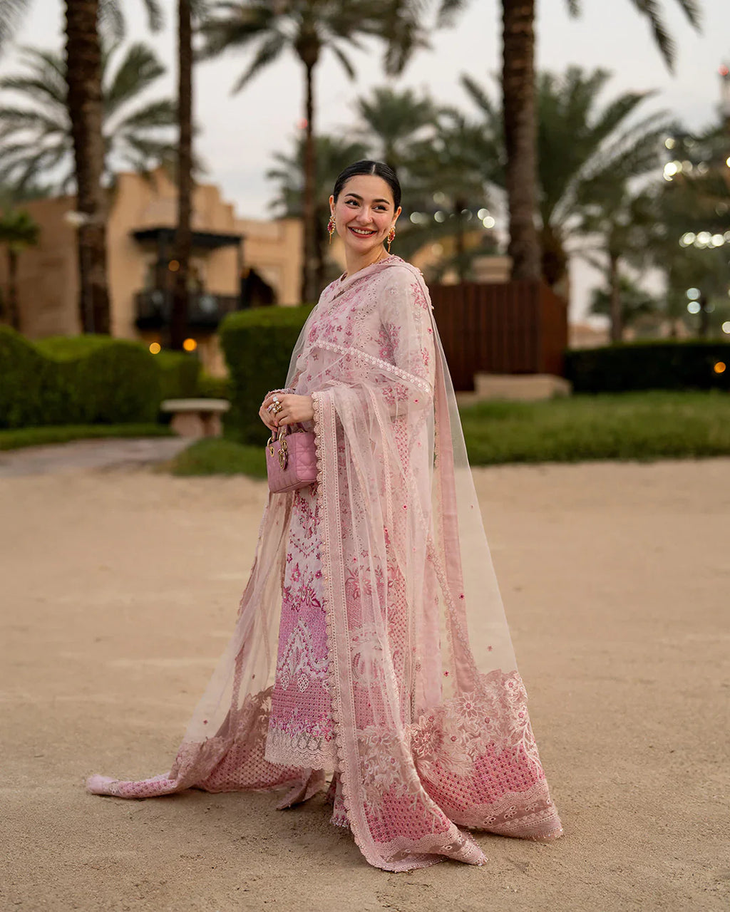 Blush Pink - Embroidered Lawn Suit With Organza Dupatta | Read To Wear (FS)