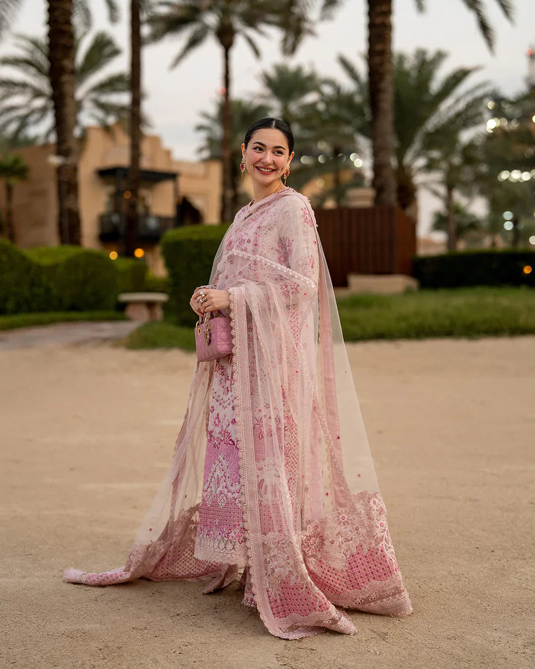 Blush Pink - Embroidered Lawn Suit With Organza Dupatta | Read To Wear (FS)