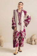 Magenta Bloom: Digital Printed Lawn Ensemble - Ready To Wear