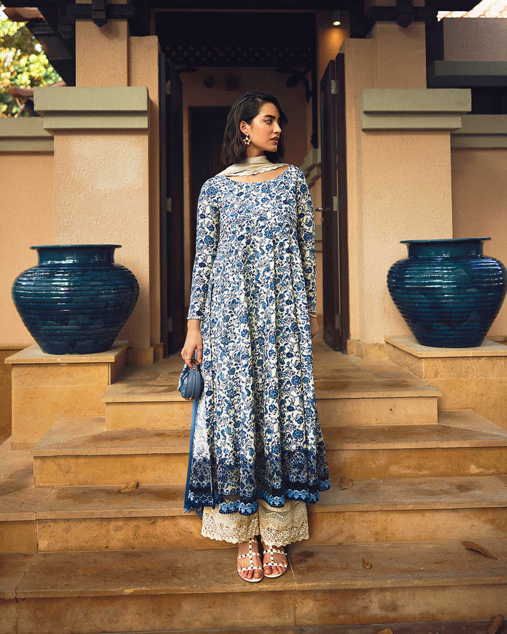 3PC Printed Lawn With Embroidery Organza Suit Ready To Wear