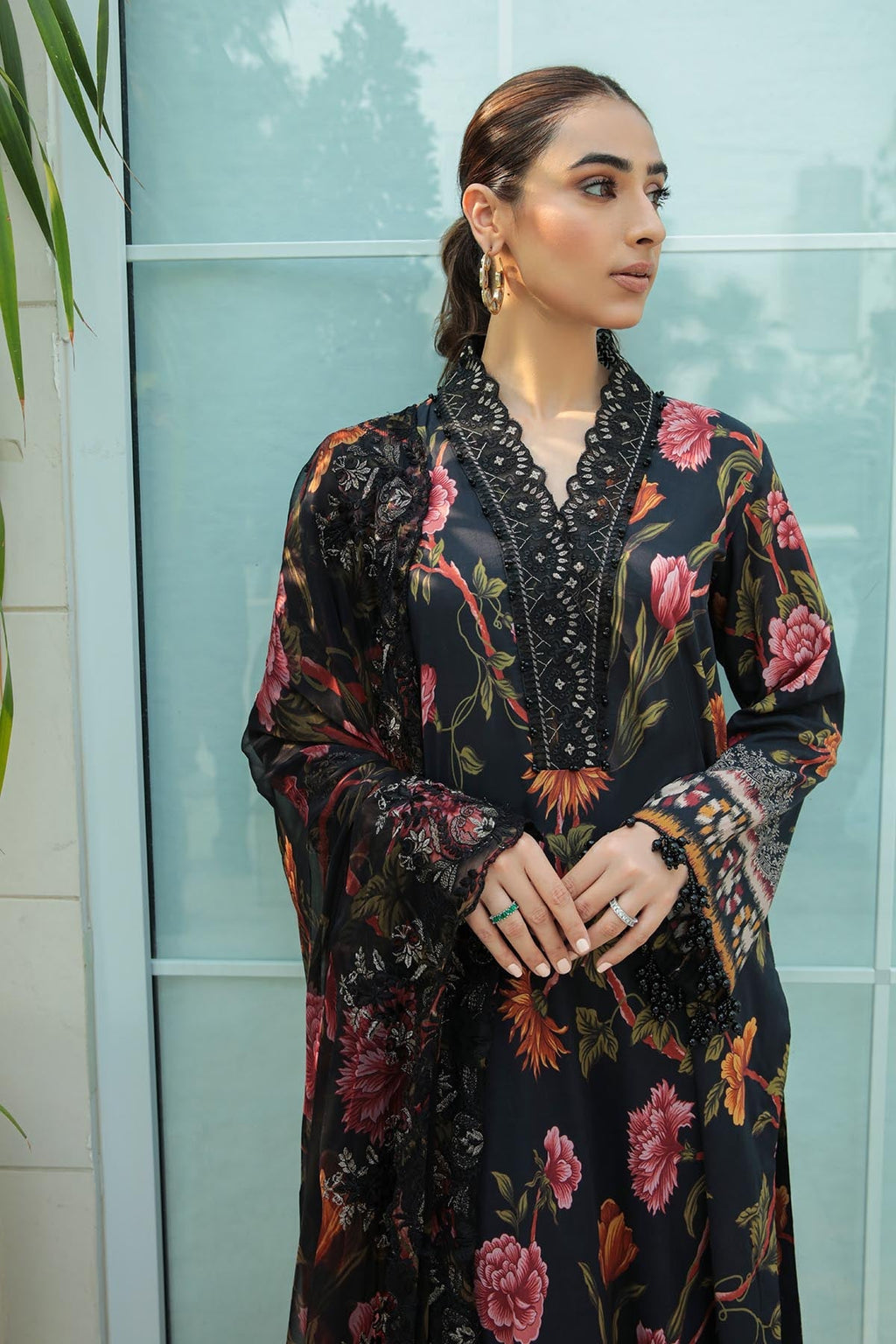 Nureh Lawn Embroidered 3 Piece Dress