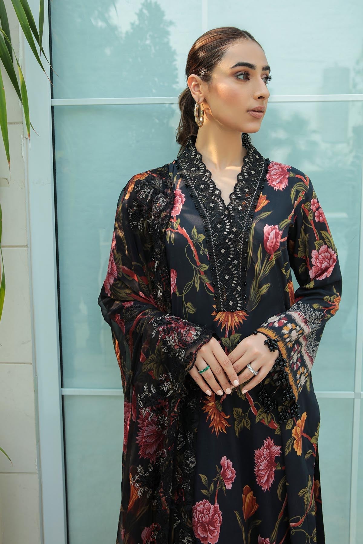 Nureh Lawn Embroidered 3 Piece Dress
