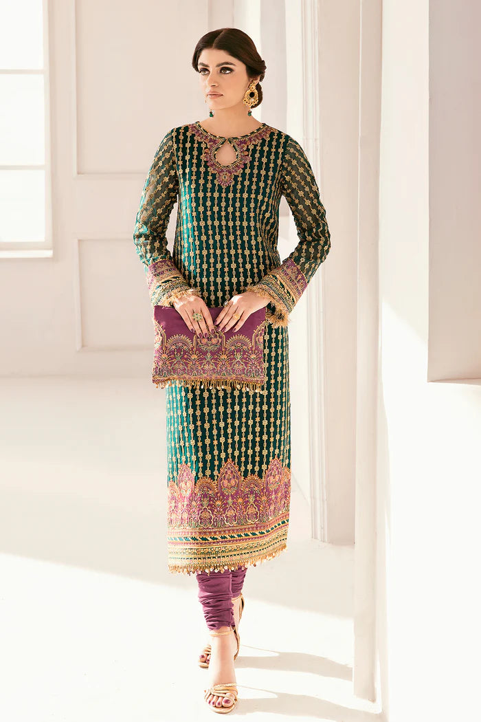 3 piece Chiffon Suit With Net Dupatta | Ready To Wear