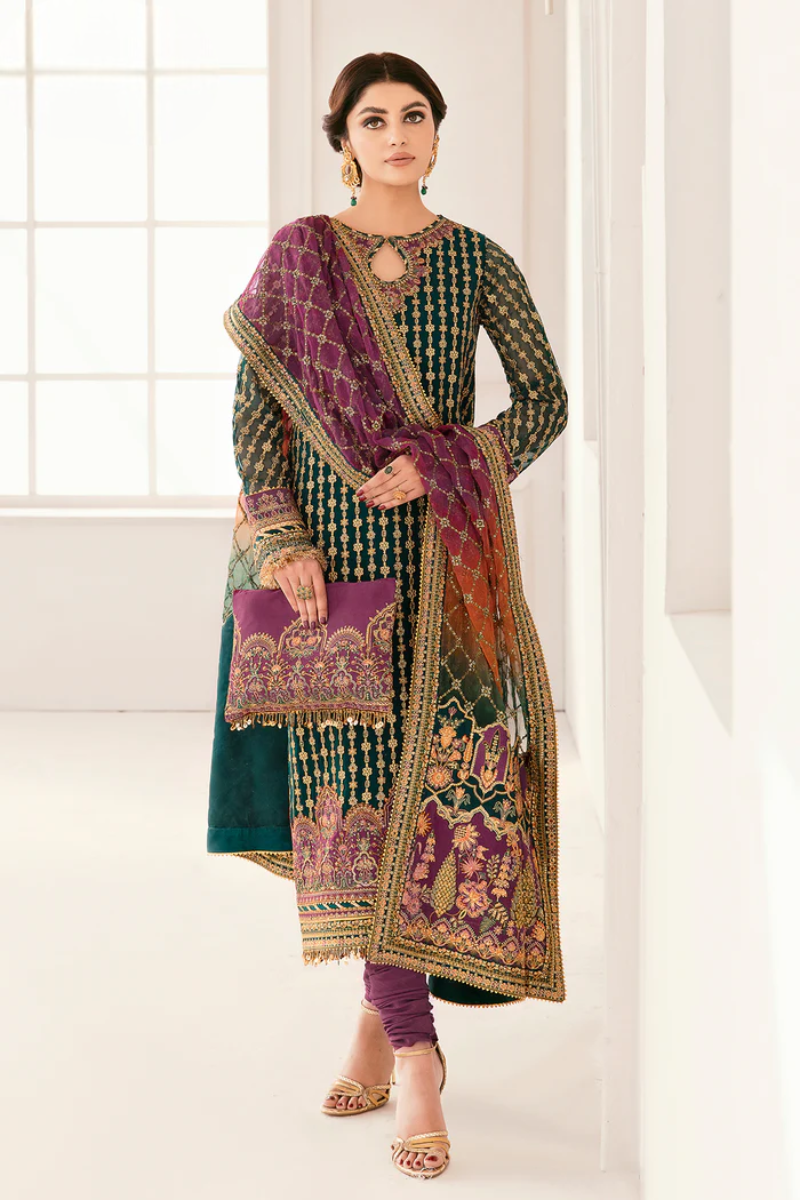 3 piece Chiffon Suit With Net Dupatta | Ready To Wear