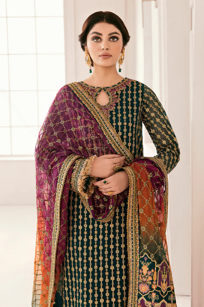 3 piece Chiffon Suit With Net Dupatta | Ready To Wear