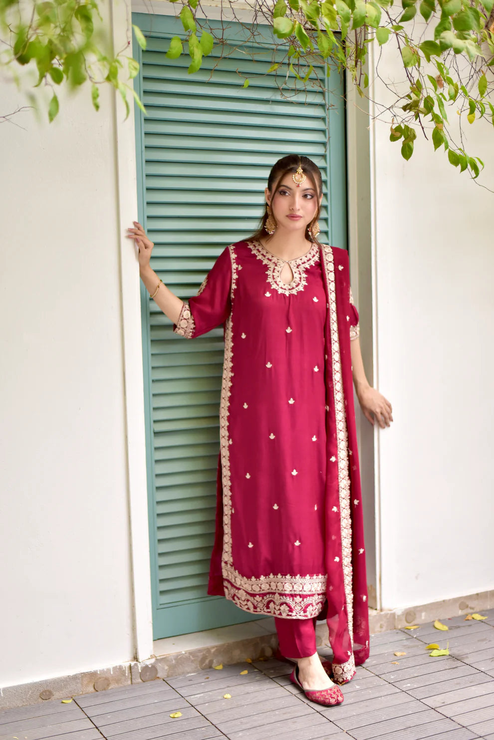 03-Piece Embroidered Chiffon Suit | Ready To Wear