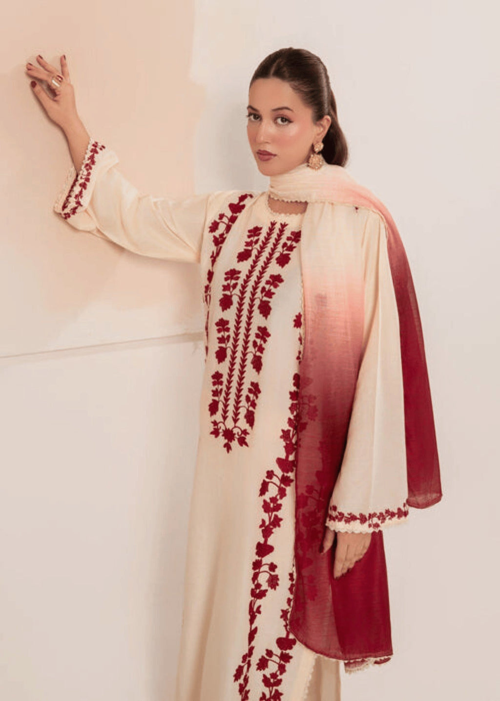 3  Piece Stitched  Dhanak suit  - Ready to Wear