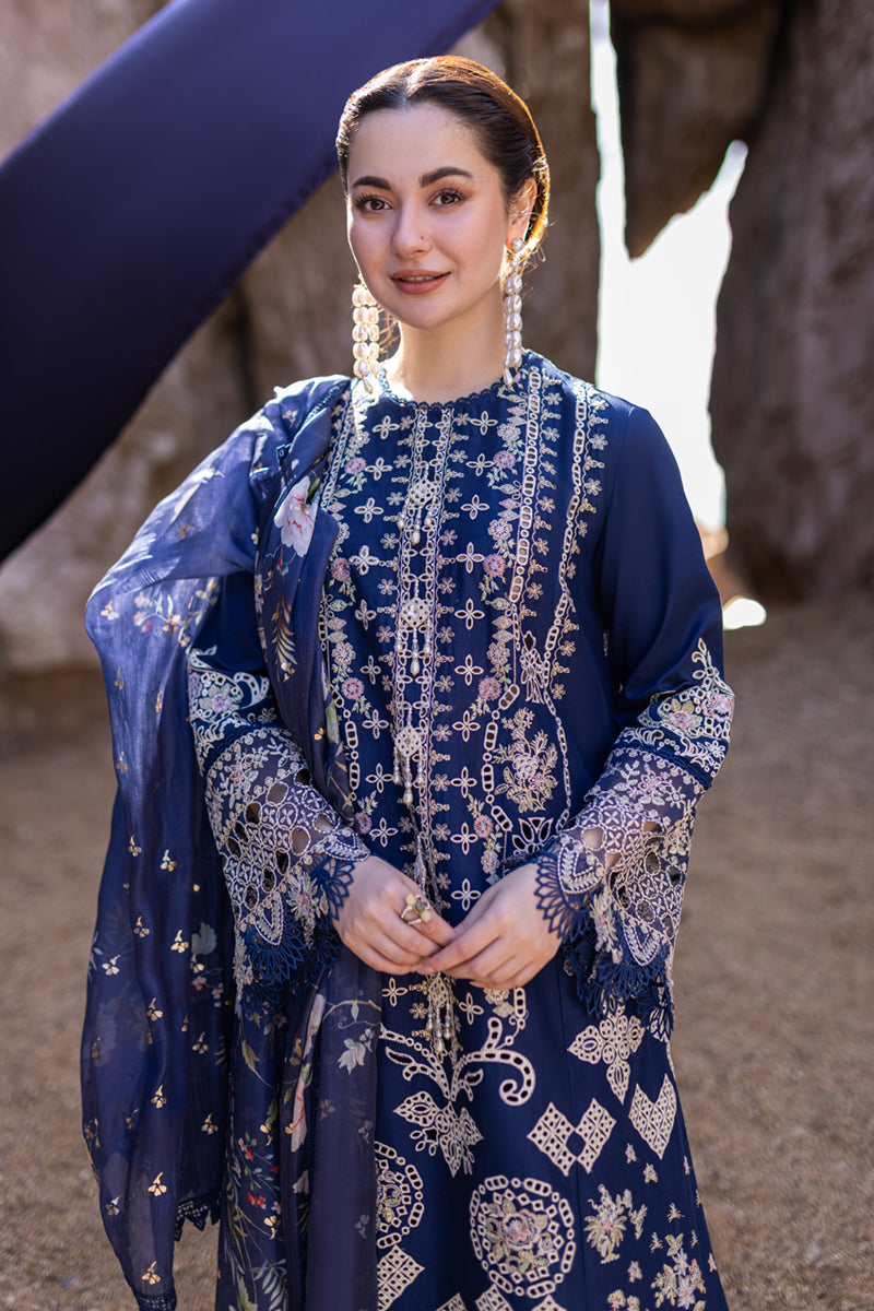 Qalamkar Luxury Cotton Embroidered 3 Piece Suit