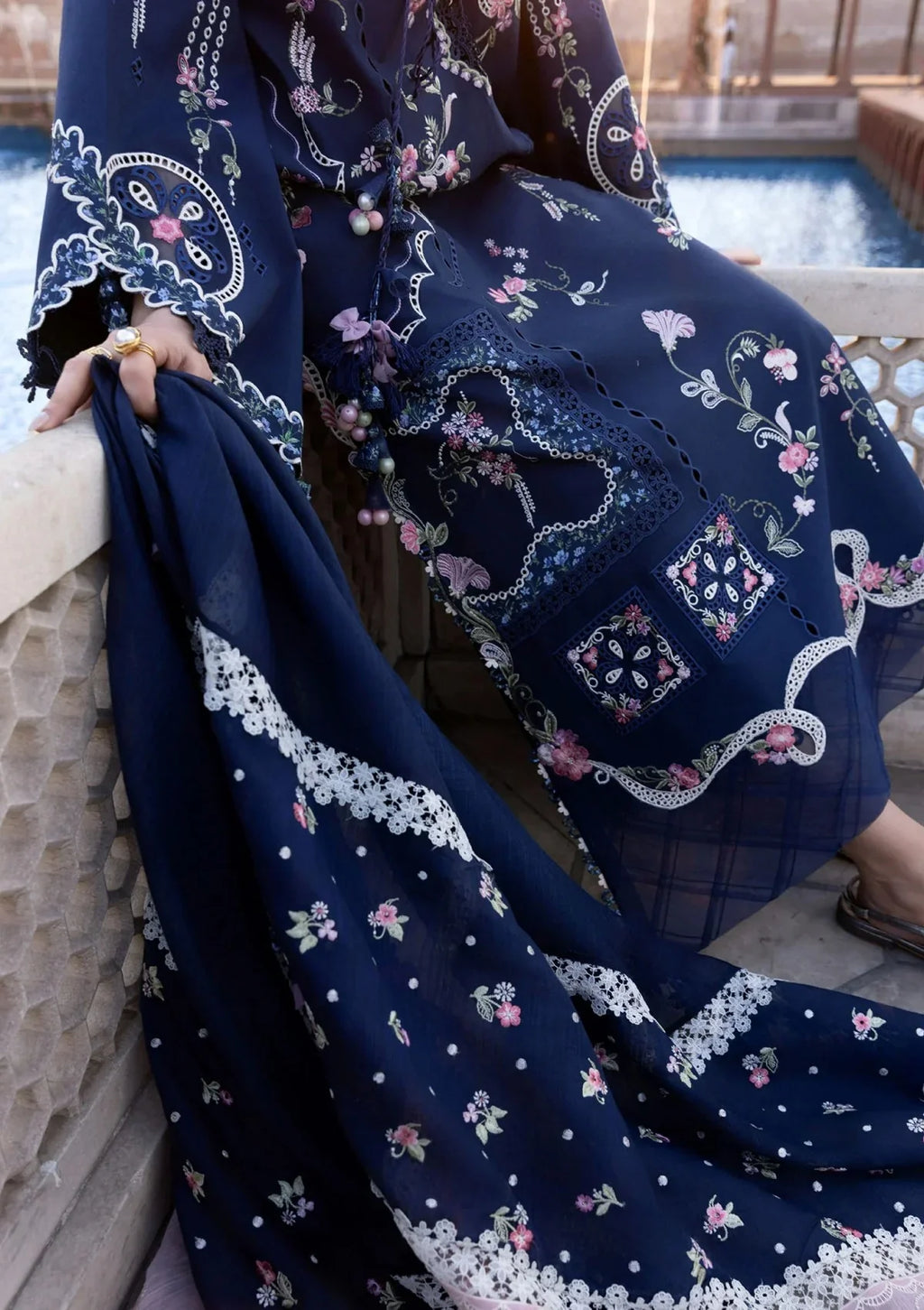 03-Piece Embroidered Lawn Suit Net Dupatta | Ready To Wear