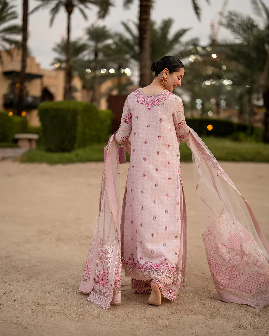 Blush Pink - Embroidered Lawn Suit With Organza Dupatta | Read To Wear (FS)