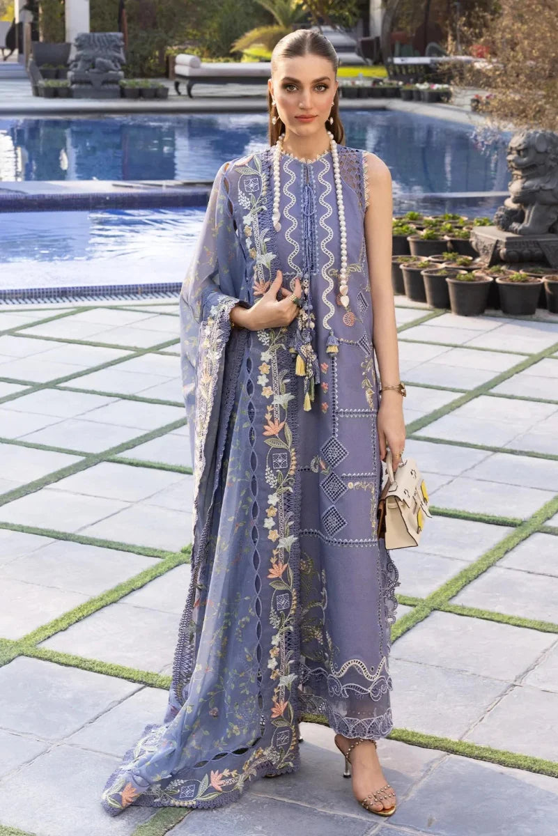 03-Piece Embroidered Lawn Suit With Printed Silk Dupatta | Ready To Wear