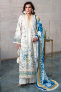 03-Piece Embroidered Lawn Suit With Silk Dupatta | Ready To Wear