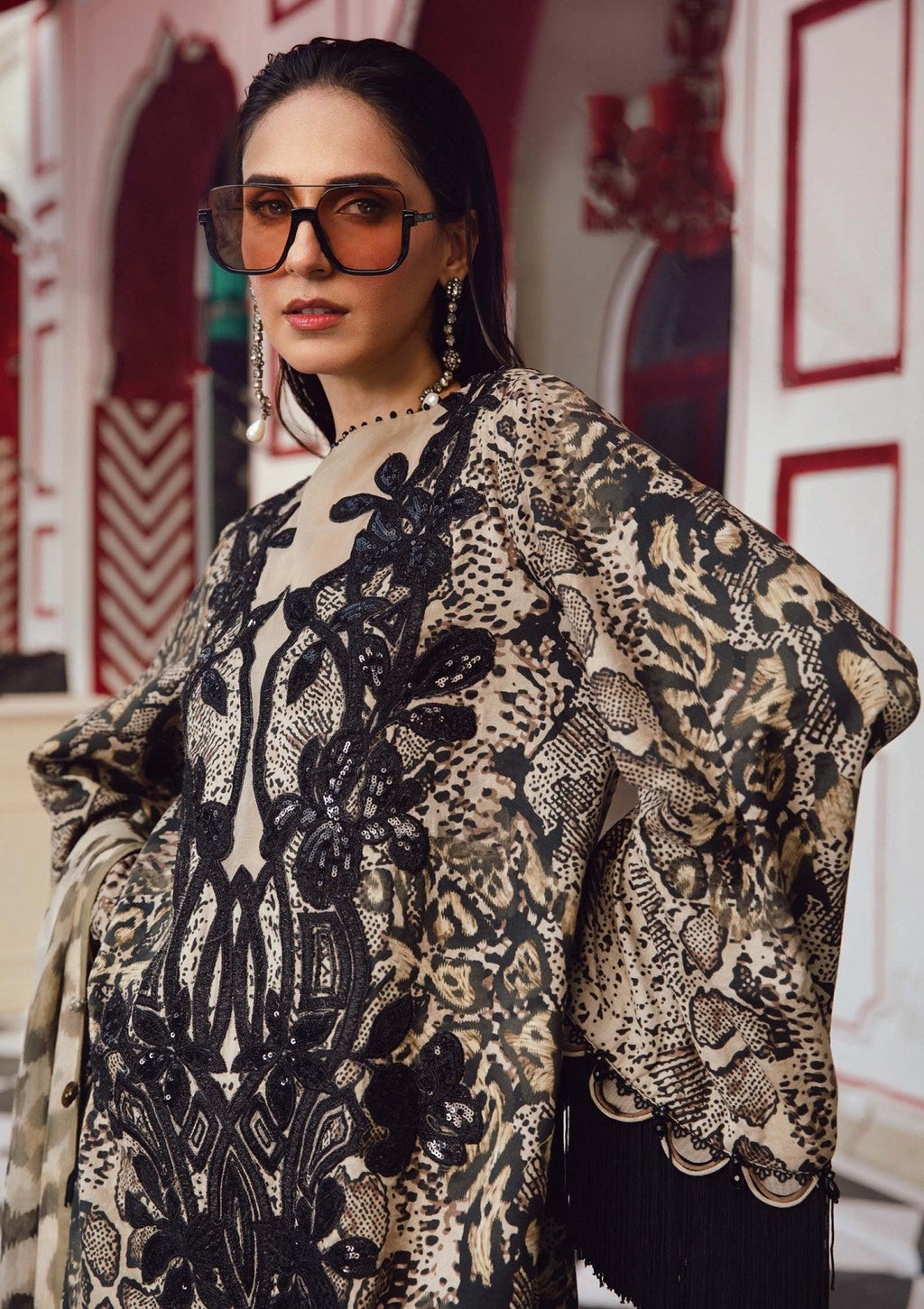 3  Piece Stitched  Lawn  Suit - Ready to Wear