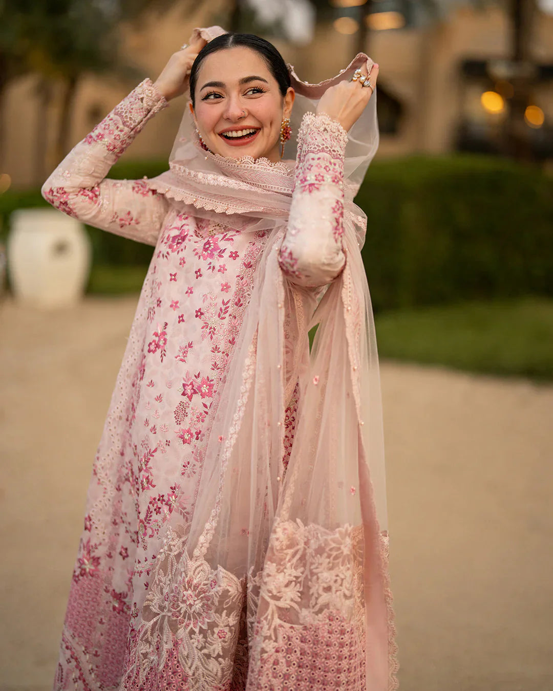 Blush Pink - Embroidered Lawn Suit With Organza Dupatta | Read To Wear (FS)