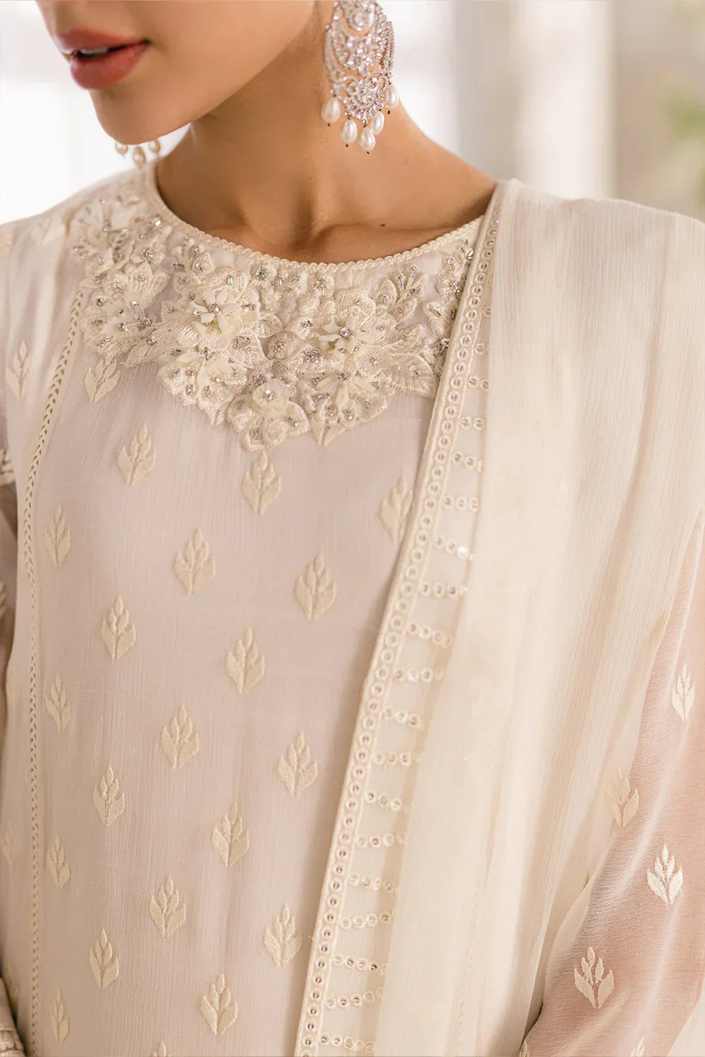 Ivory Elegance: Classic White Kurta & Dupatta | Ready To Wear