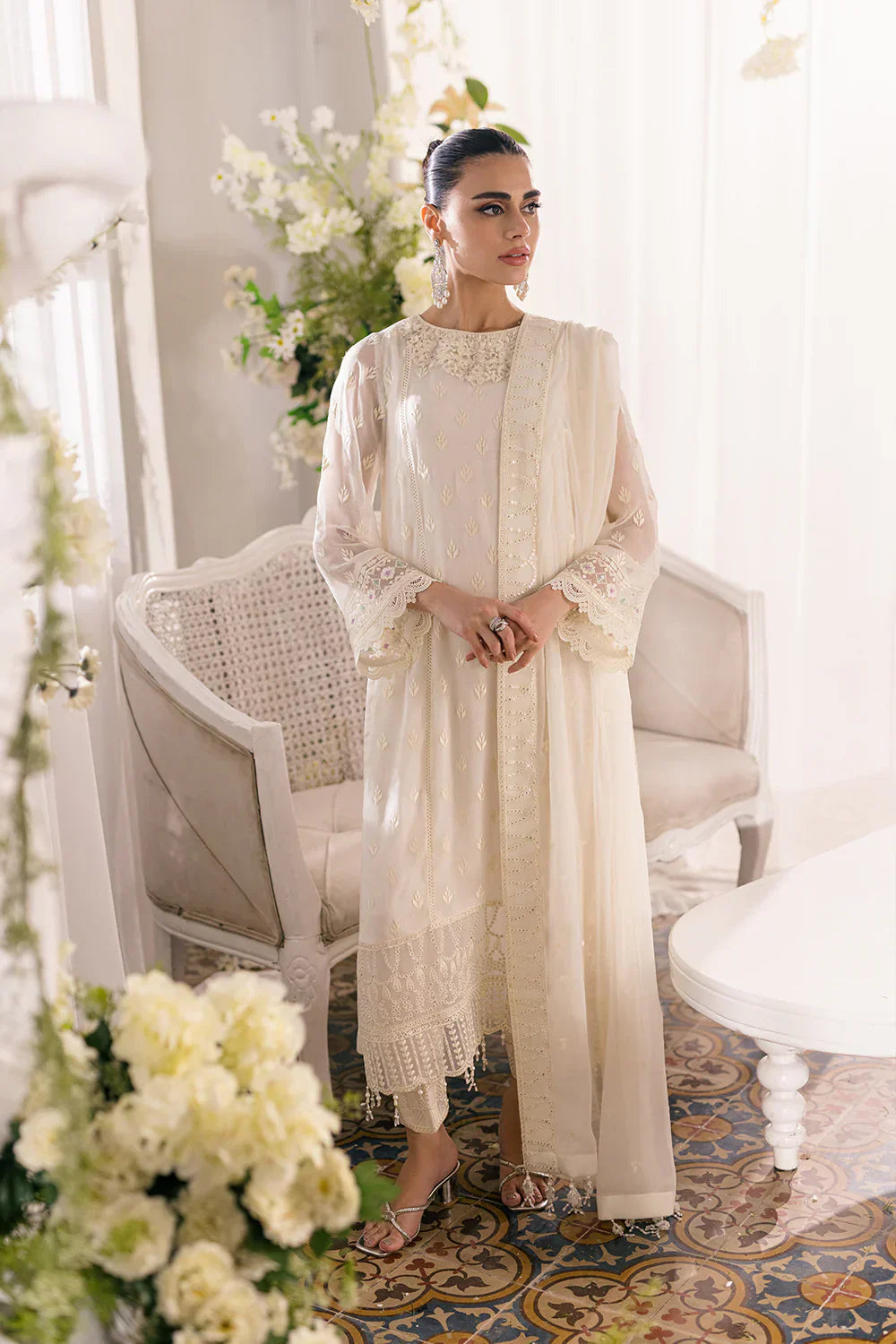 Ivory Elegance: Classic White Kurta & Dupatta | Ready To Wear