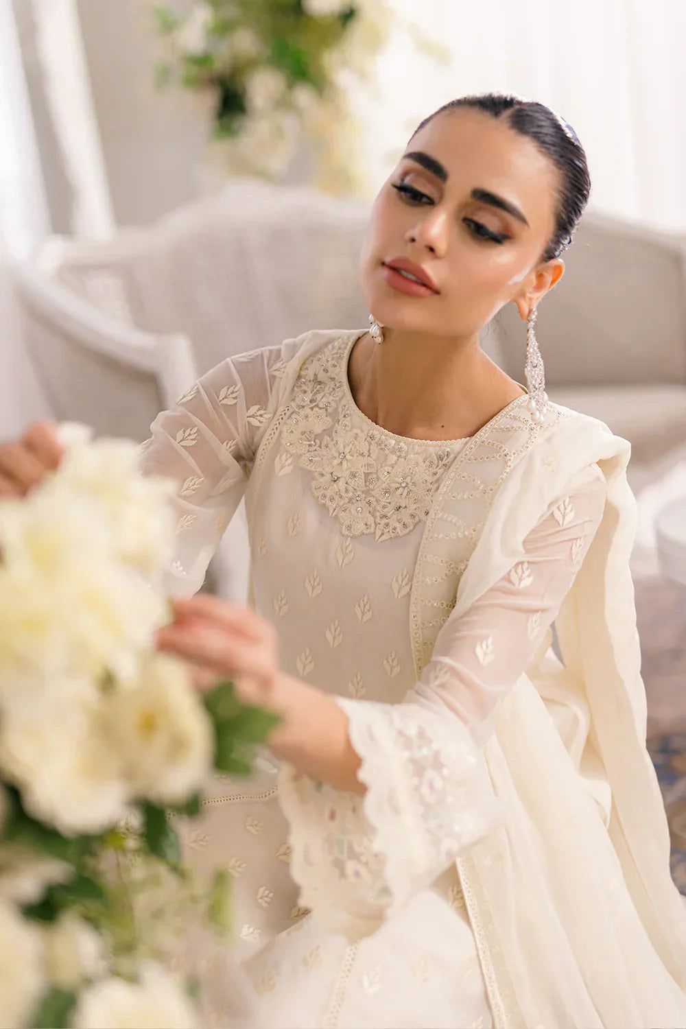 Ivory Elegance: Classic White Kurta & Dupatta | Ready To Wear