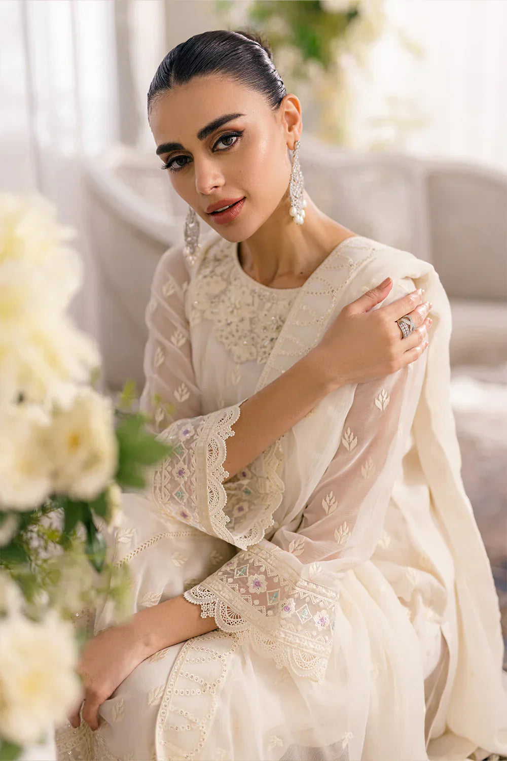 Ivory Elegance: Classic White Kurta & Dupatta | Ready To Wear