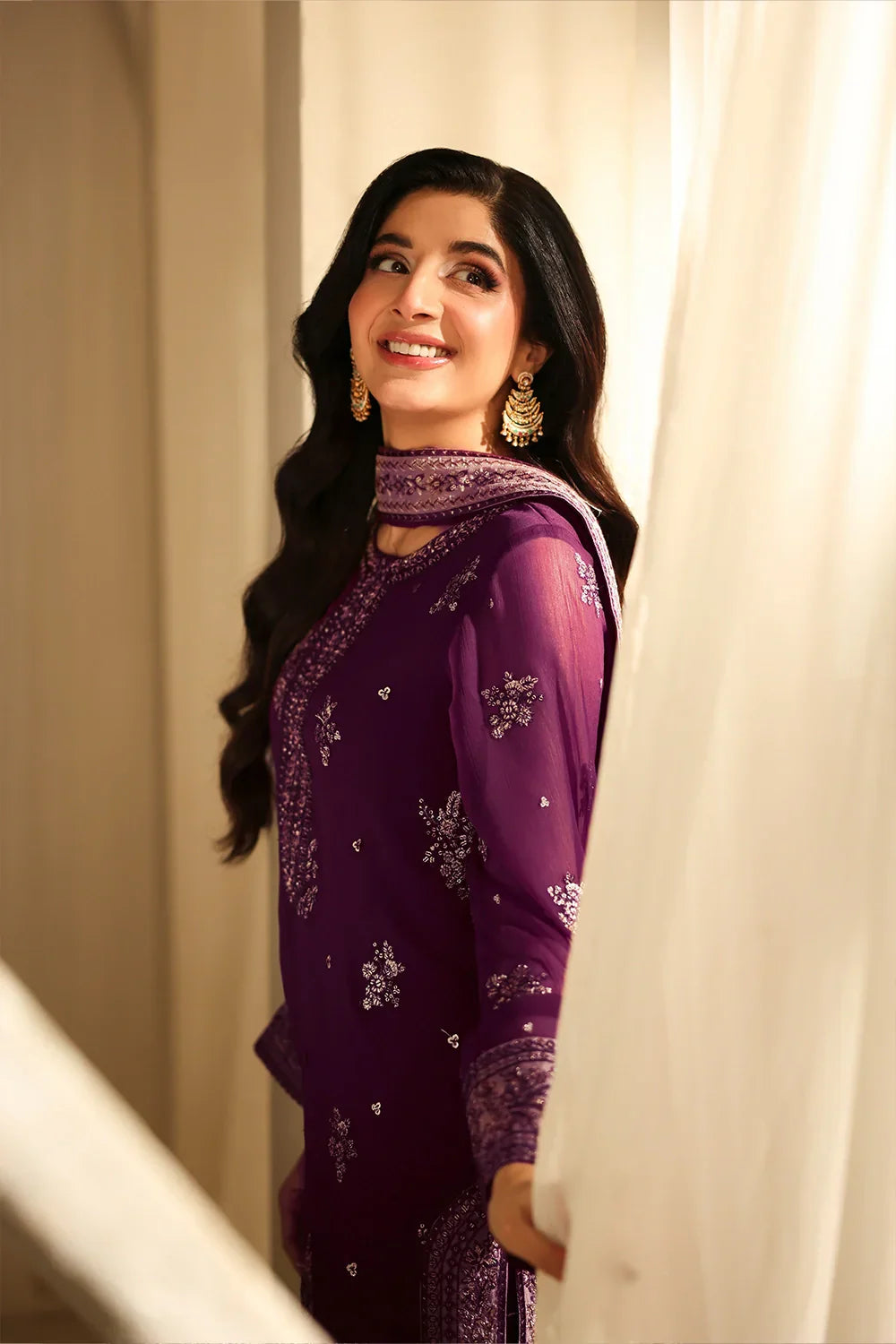 03-Piece Embroidered Chiffon Suit | Ready To Wear