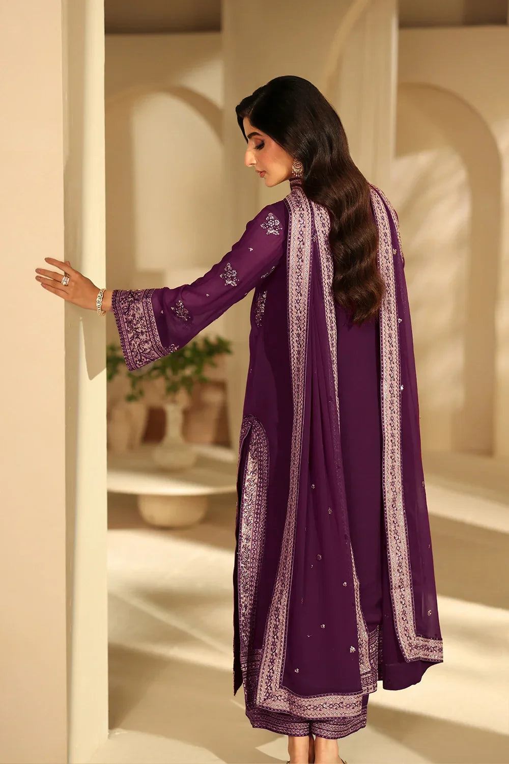 03-Piece Embroidered Chiffon Suit | Ready To Wear