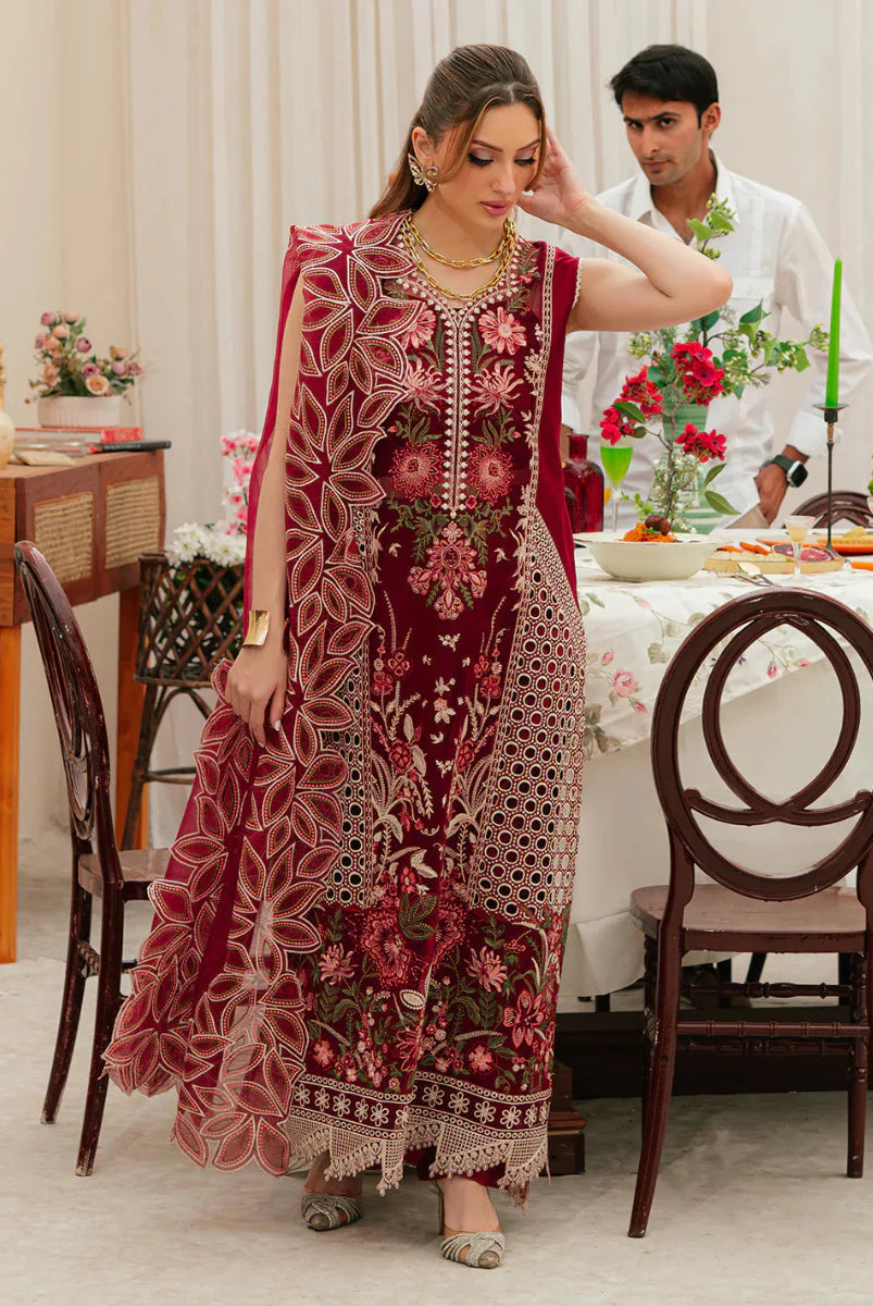 03-Piece Embroidered Lawn Suit With Net Dupatta | Ready To Wear