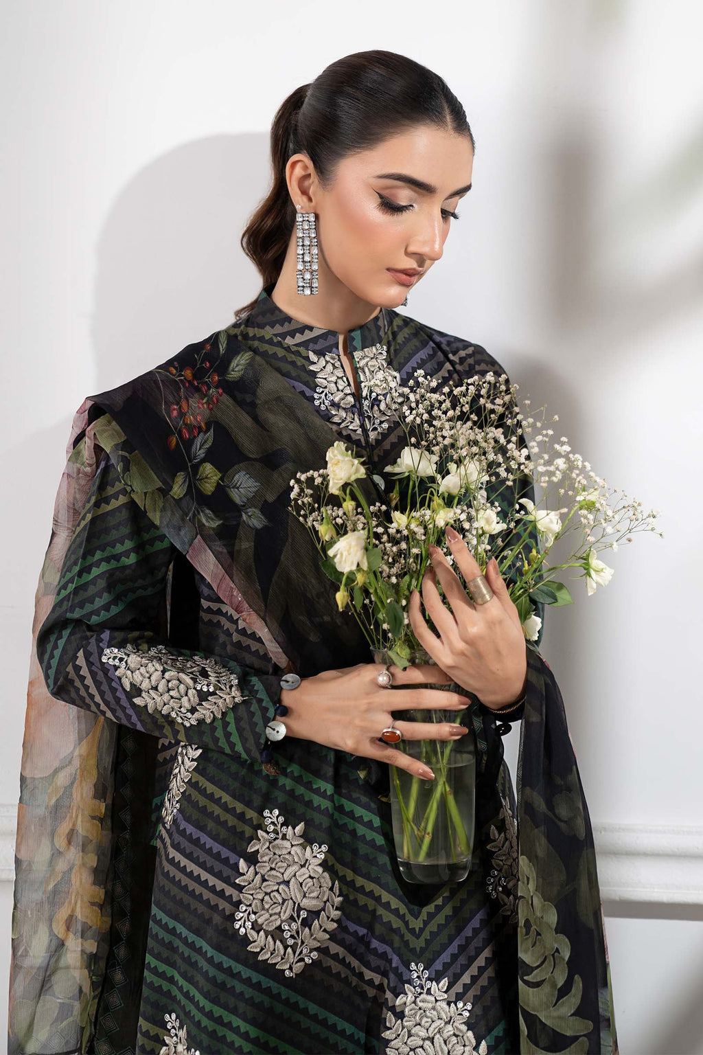 3 Piece Printed Lawn With Fully Heavy Embroidered Dress