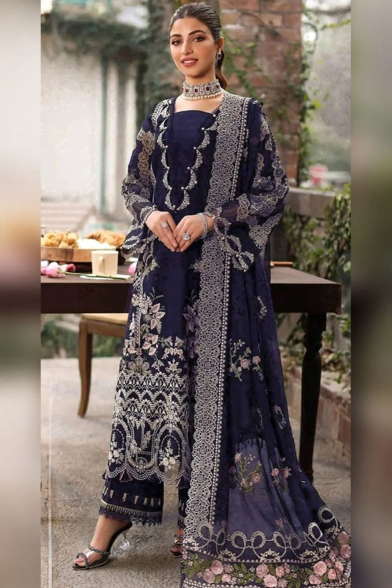 Kahf 3 Piece Lawn  Embroidered With Digtal Printed Monark Dupatta | Read To Wear