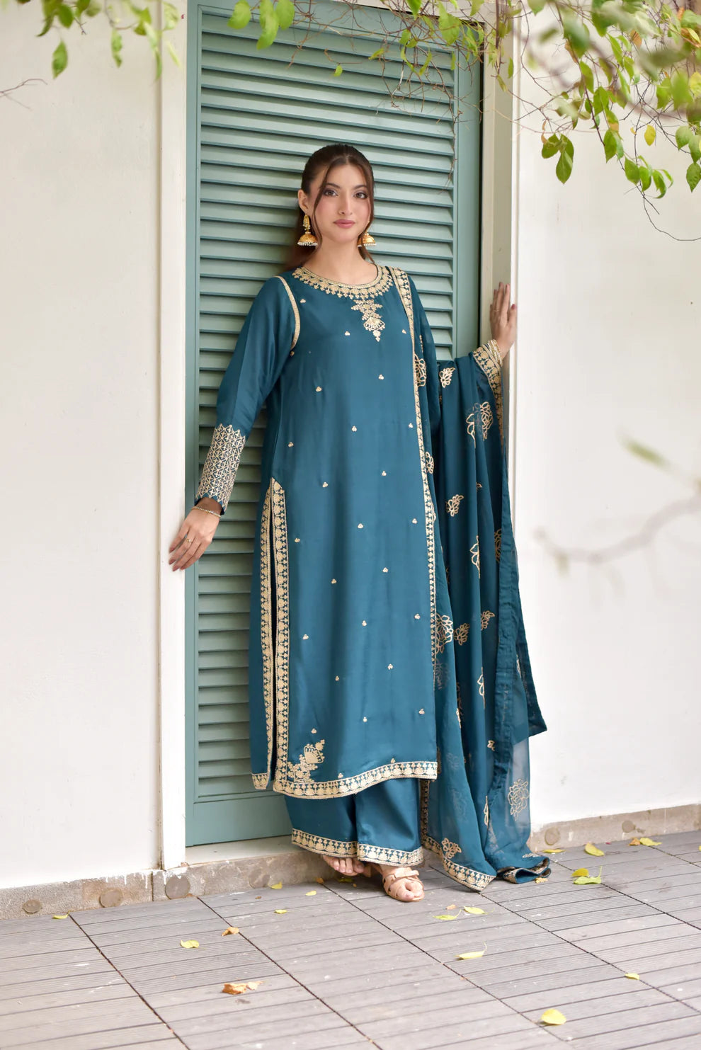 03-Piece Embroidered Chiffon Suit | Ready To Wear