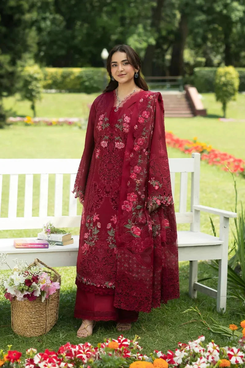 The Ruby Flora - Embroidered Lawn Suit | Ready To Wear