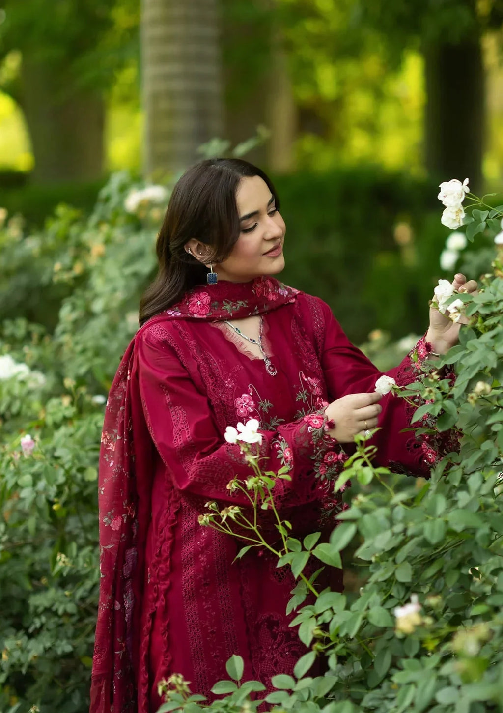 The Ruby Flora - Embroidered Lawn Suit | Ready To Wear