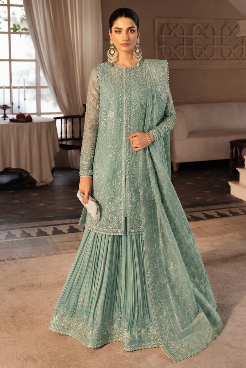 Embroidered Organza Suit With Organza Dupatta | Ready To Wear