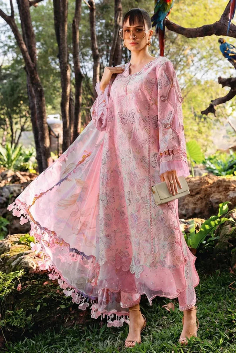 03-Piece Embroidered Lawn Suit With Chiffon Dupatta | Ready To Wear