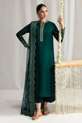 Forest Elegance: Gold Embroidered Silk Suit | Ready To Wear