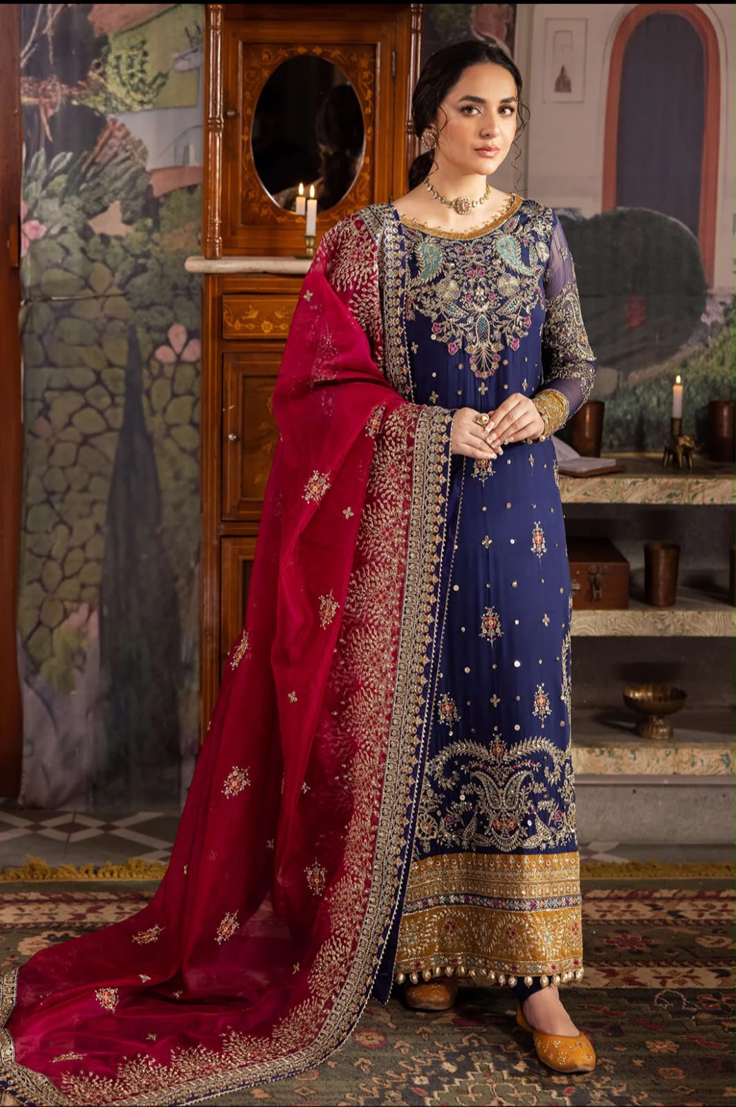 3 Piece Chiffon Suit With Organza Dupatta | Ready To Wear