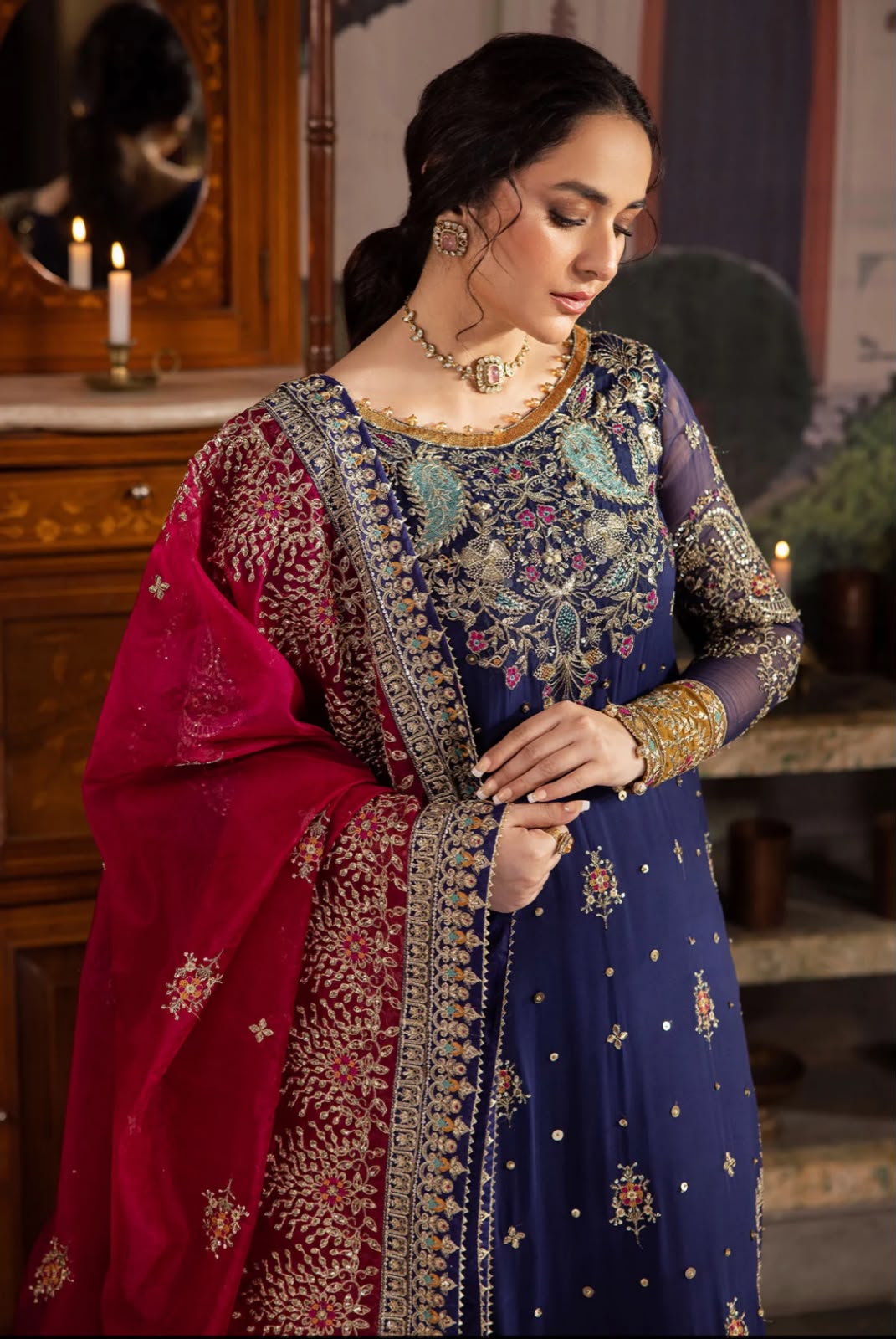 3 Piece Chiffon Suit With Organza Dupatta | Ready To Wear