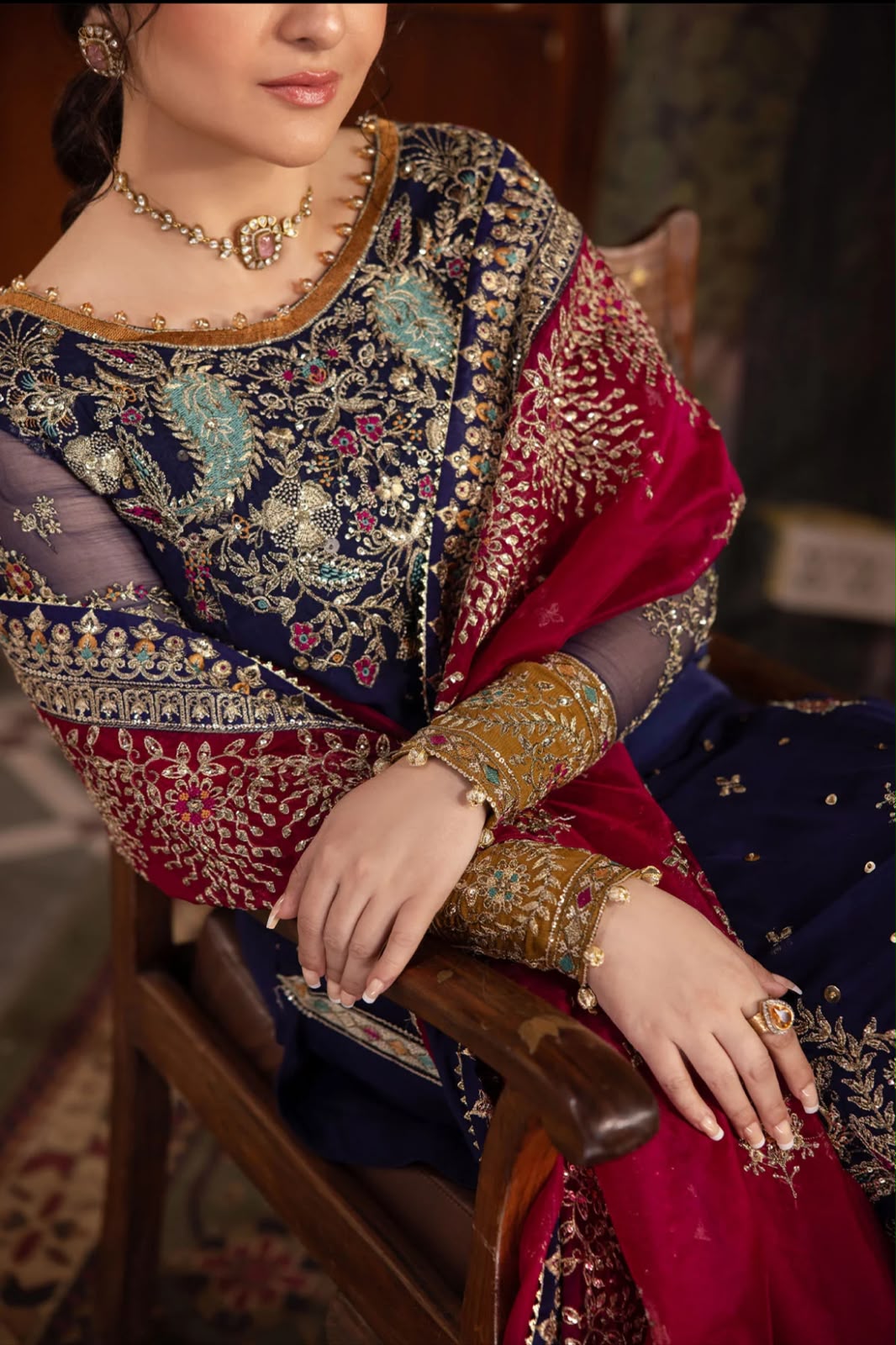 3 Piece Chiffon Suit With Organza Dupatta | Ready To Wear