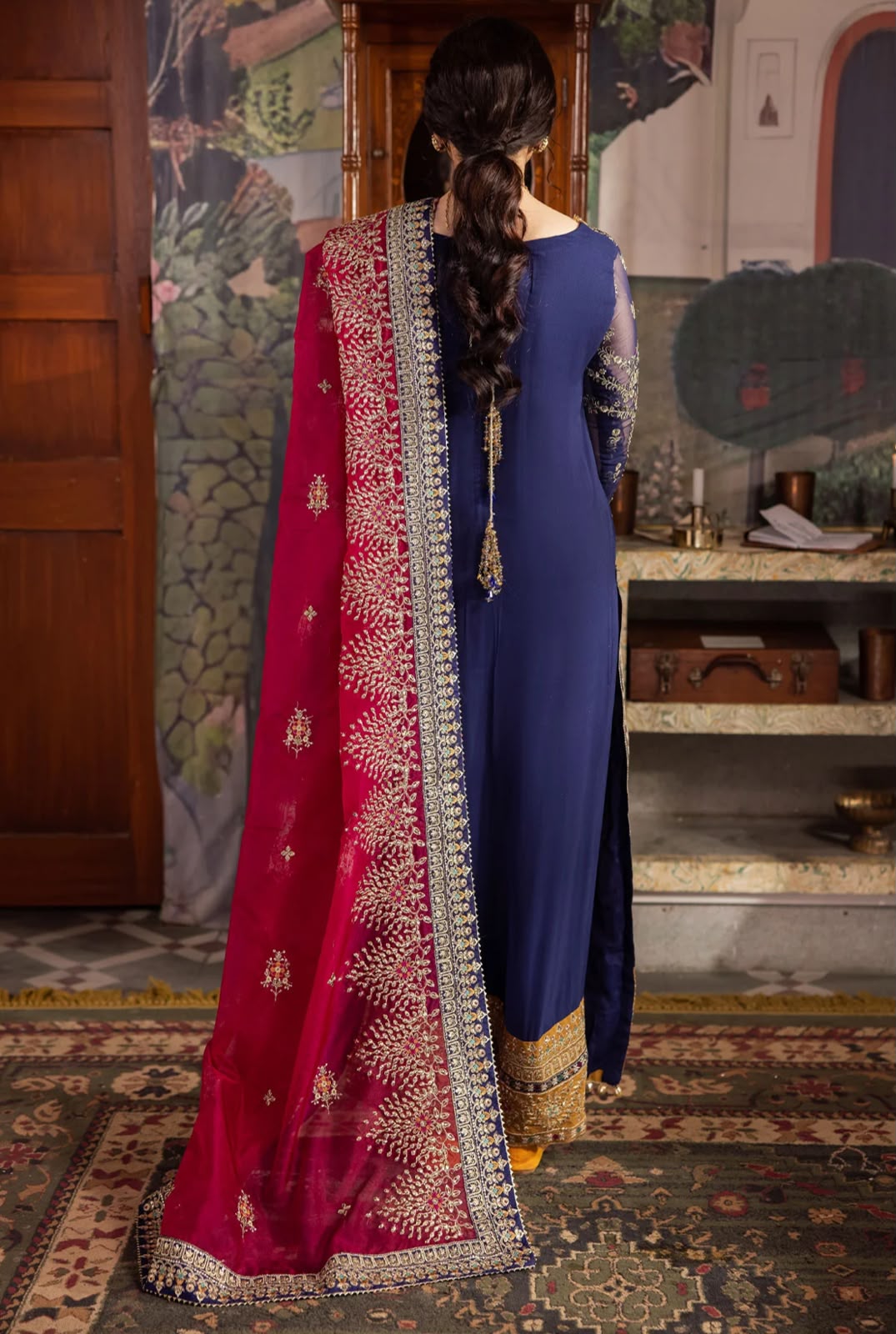 3 Piece Chiffon Suit With Organza Dupatta | Ready To Wear