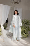 03-Piece Embroidered Lawn With Organza Dupatta - Ready To Wear