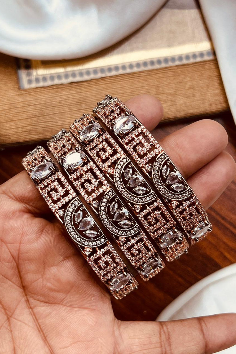 Beautiful Indian Victorian 4-Piece Zircon Bangles Set