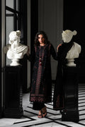 Midnight Noir: Multi Thread Embroidered Cotton Suit | Ready To Wear