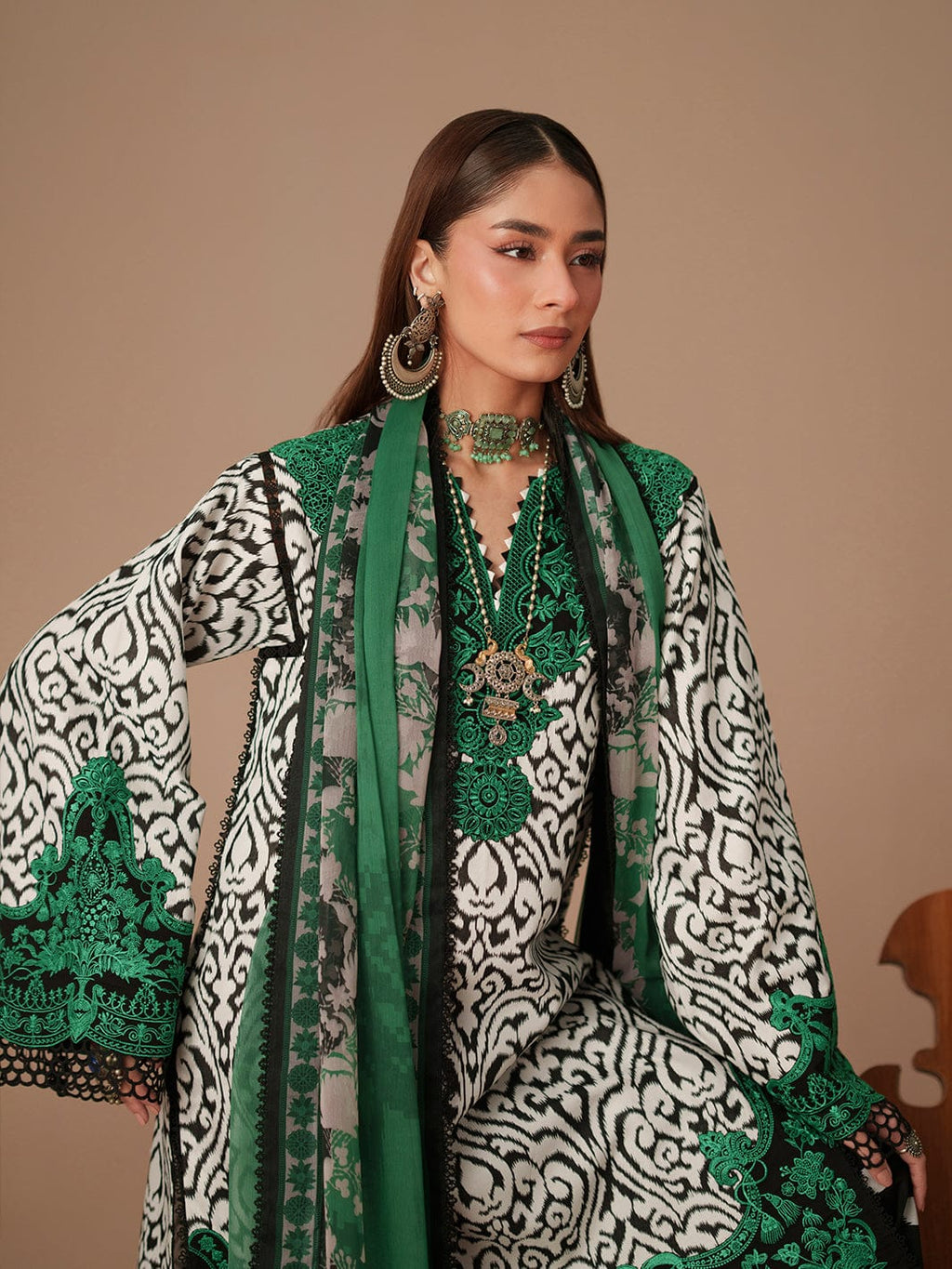 03-Piece Lawn Suit With Chiffon Dupatta | Ready To Wear